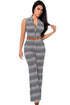 Sexy Circle Print Belted Wide Leg Jumpsuit